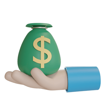 3d Illustration Object icon hand hold a money bag Can be used for web, app, info graphic, etc png