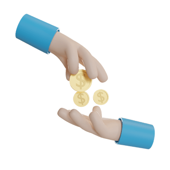 3d Illustration Object icon hand receiving money Can be used for web, app, info graphic, etc png