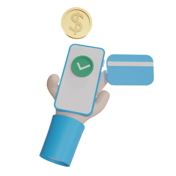 3d Illustration Object icon hand hold smart phone wallet Can be used for web, app, info graphic, etc png