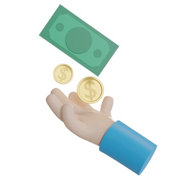 3d Illustration Object icon hand hold coin money Can be used for web, app, info graphic, etc png