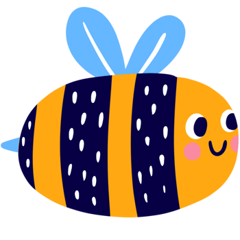 Cartoon cute funny bee clipart. png