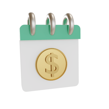 3d Illustration Object calender, coin money Can be used for web, app, info graphic, etc png
