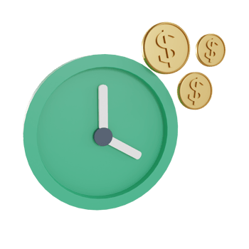 3d Illustration Object icon time, coin money Can be used for web, app, info graphic, etc png