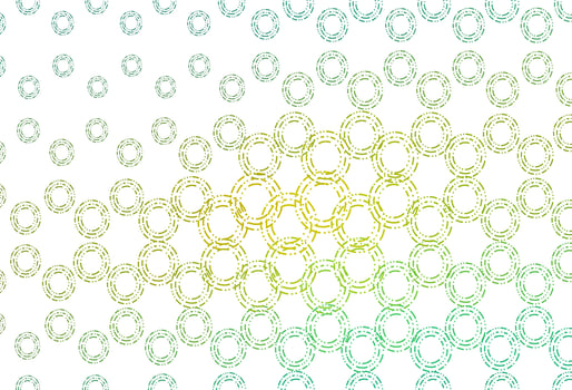 Light green, yellow vector background with bubbles.