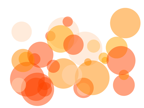 Abstract orange circles overlay with transparent PNG background