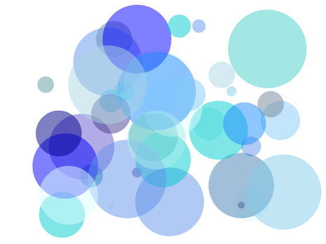 Abstract blue circles with transparent PNG background