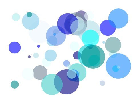 Abstract blue circles with transparent PNG background