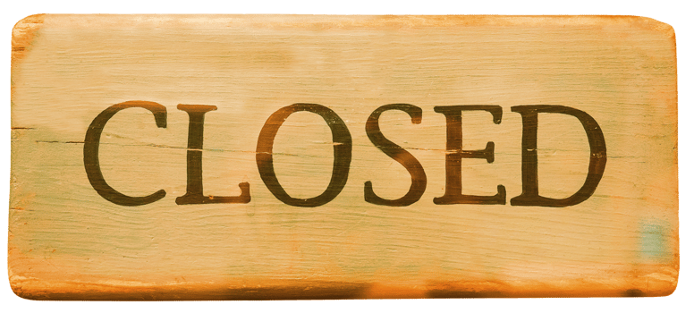 Wooden closed sign transparent PNG