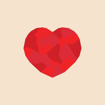 Low poly of love. Heart Icon Vector Illustration
