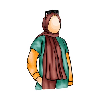beautiful muslim women hijab vector illustration