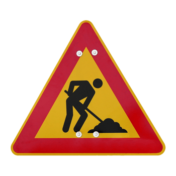 Roadworks sign transparent PNG
