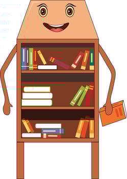 Book Shelf Vector Illustration Cartoon