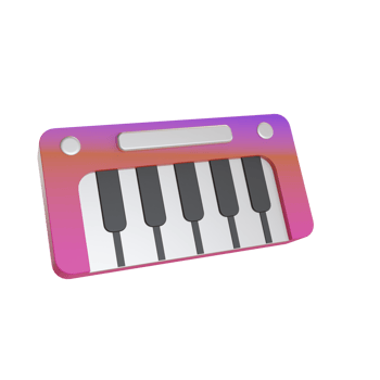 3d Illustration Object icon piano electric Can be used for web, app, info graphic, etc png