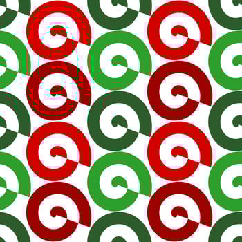 Seamless pattern vector design. Green red color of swirl. In concepts of paper, cloth, textile, printing, industrial, sheet, bed, dress, tablecloth, dress, summer, vacation, holiday, Christmas,.