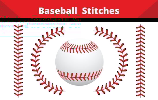 Baseball  Stitches  on a white background , vector design