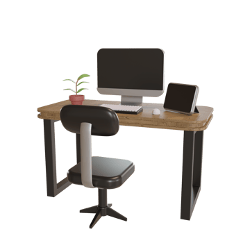 3d Illustration Object icon computer stand office works png