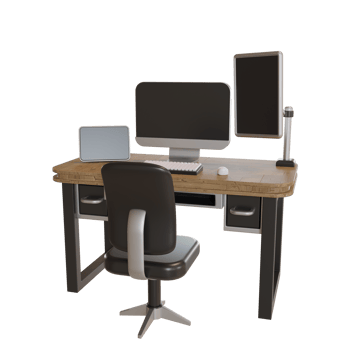 3d Illustration Object icon computer stand office works png