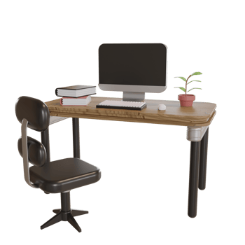 3d Illustration Object icon computer stand office works png