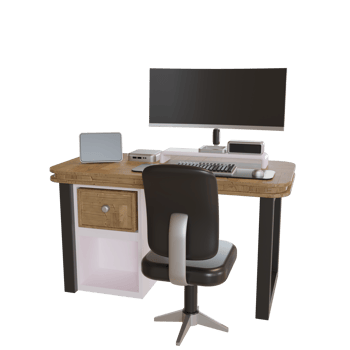 3d Illustration Object icon computer stand office works png