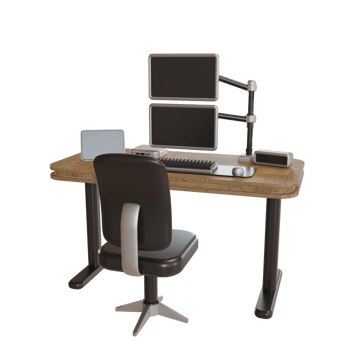 3d Illustration Object icon computer stand office works png