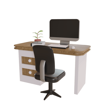 3d Illustration Object icon computer stand office works png