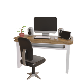 3d Illustration Object icon computer stand office works png