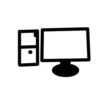 PC Computer IT Electronic Device Hand drawn organic line Doodle vector