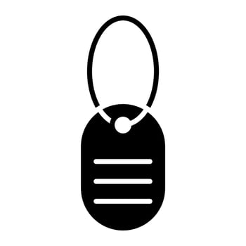 Army Dog Tag Glyph Icon vector