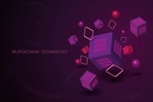 Blockchain technology and digital abstract background future technology. vector
