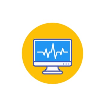 ecg, electrocardiography, heart diagnostics icon vector