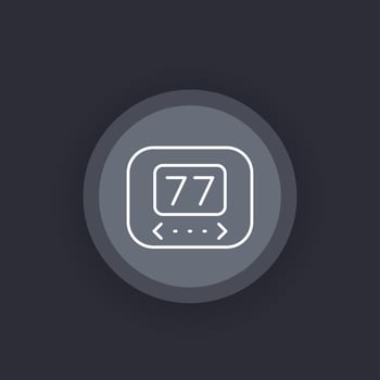 thermostat vector icon, linear