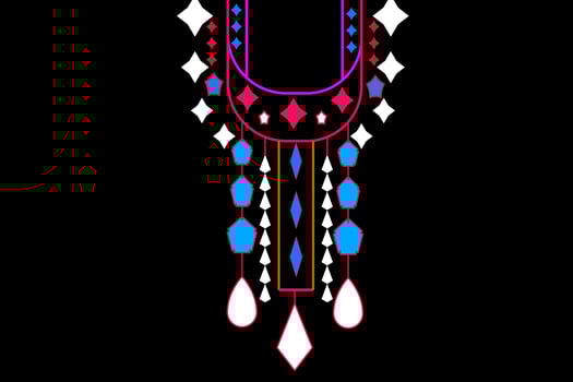 Traditional Geometric Ethnic Pattern , collar embroidery design for woman vector