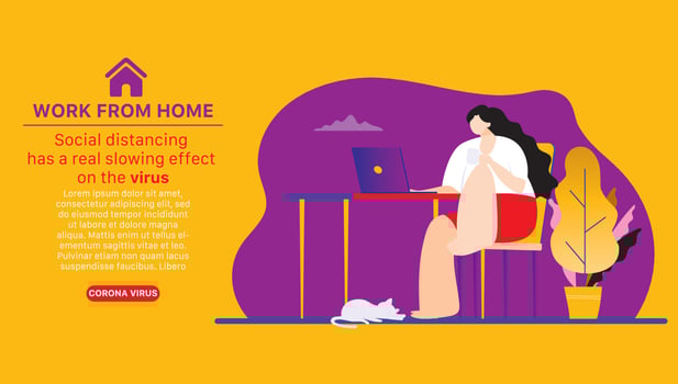 Working from home, The people working at home to prevent from spread of coronavirus vector