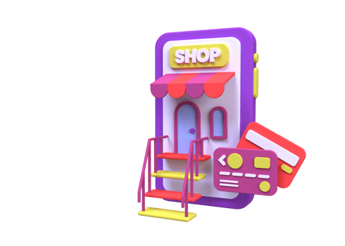 Online store with smartphone shop concept illustration for business idea concept background png