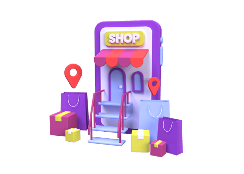 Online store with smartphone shop concept illustration for business idea concept background png