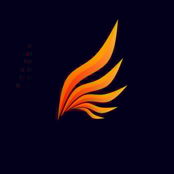 Template logo wings fire modern style design vector