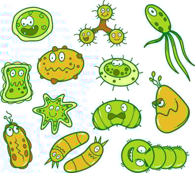 Cartoon Viruses Doodle Pack vector