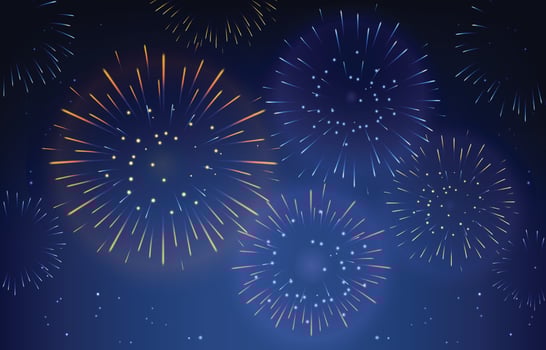 Bright Colorful Firework in the Night Sky Background vector