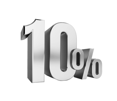 10, percent off. On sale. Great deal. ten percent. 3D text png