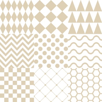 Seamless background with various geometric patterns in brown vector