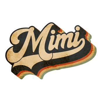 Mimi lettering vintage design png