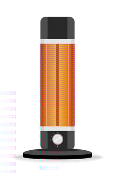 Air heater infrared orange glow Heating ventilation and air conditioning Vector illustration isolated