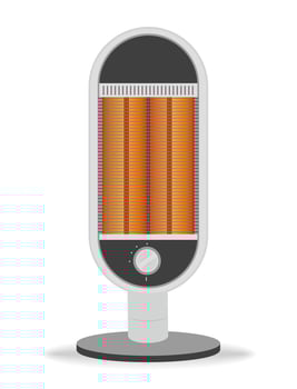 Air heater infrared orange glow Heating ventilation and air conditioning Vector illustration isolated