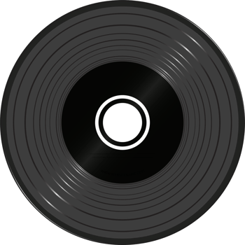 Black Vinyl disc record for music album cover design png