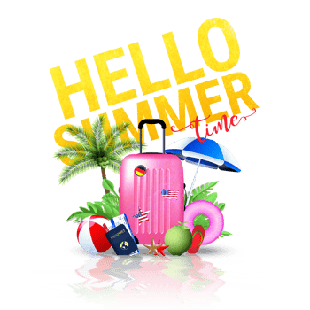 Hello summer greeting card png