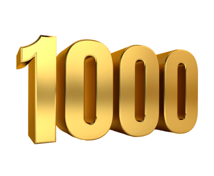 one thousand, golden number 1000,anniversary,birthday, price png