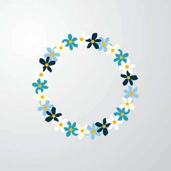 flower frame circle vector