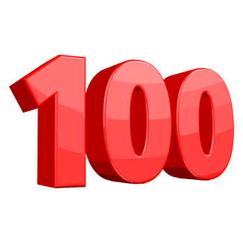 number one hundred, 100 red number png