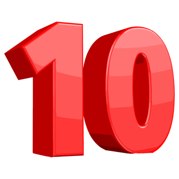 number ten, 10 red number png