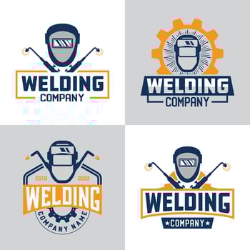 Welding Company Badge Logo Design Vector Illustration. Welding Workshop Logo. Welding Workshop Symbol.